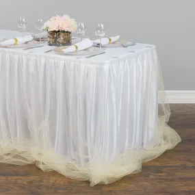 17 ft. Two Tone Tulle Chiffon Table Skirt (6 Colors)