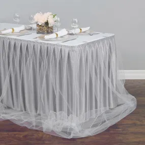 17 ft. Two Tone Tulle Chiffon Table Skirt (7 Colors)