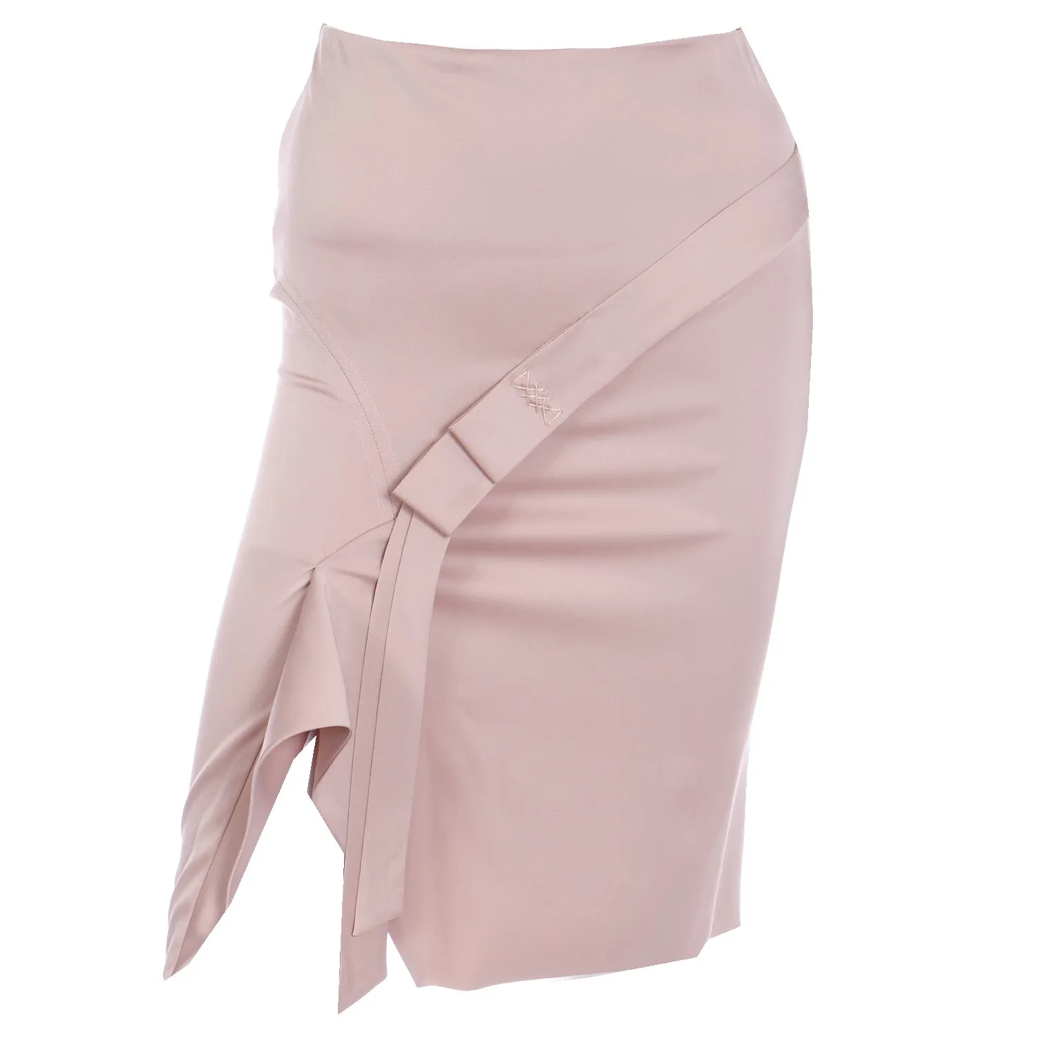 2000s Tom Ford For Gucci Light Gold Pink Asymmetrical Skirt