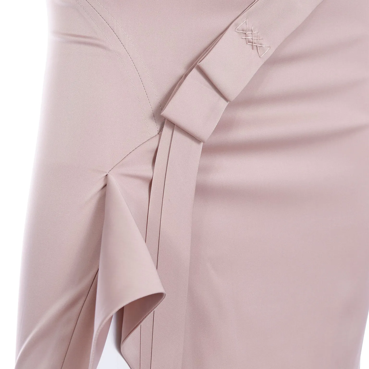 2000s Tom Ford For Gucci Light Gold Pink Asymmetrical Skirt