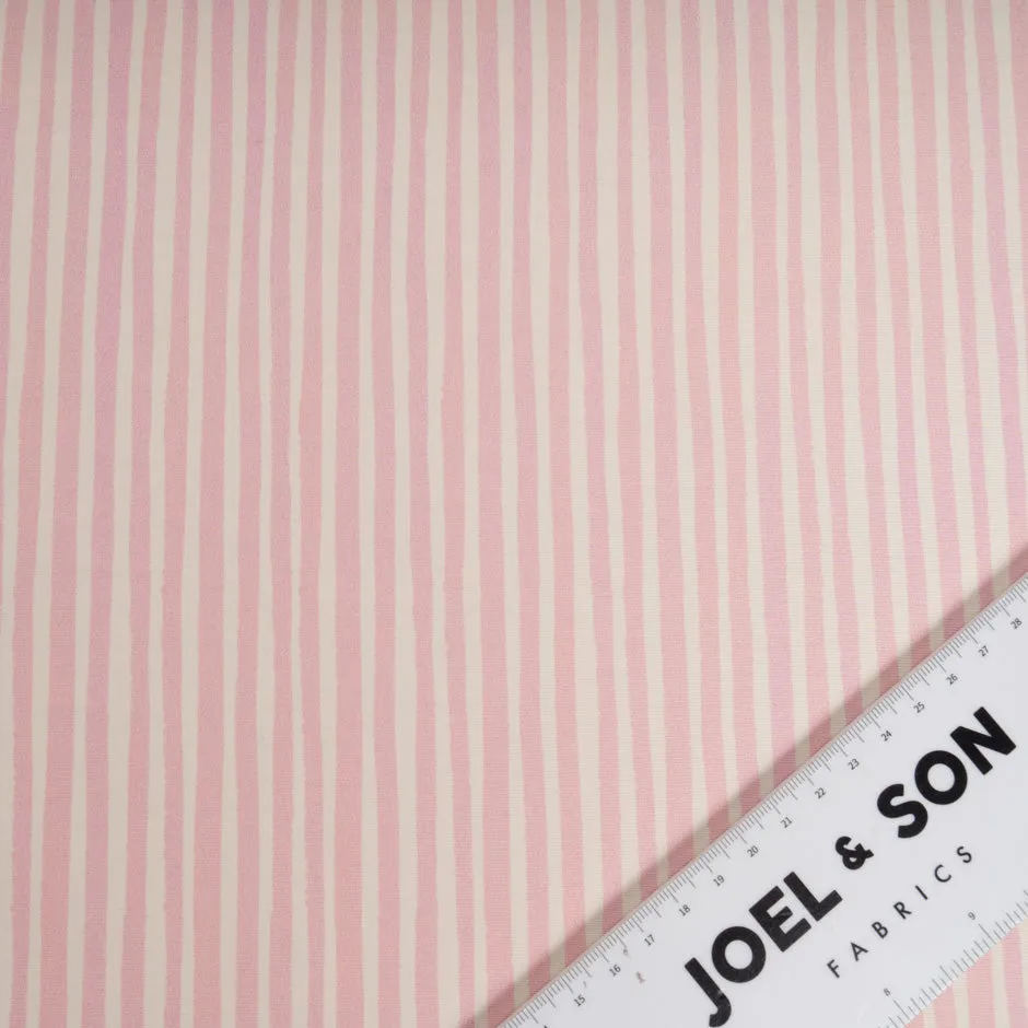 Baby Pink 'Striped' Pure Silk Cream Faille