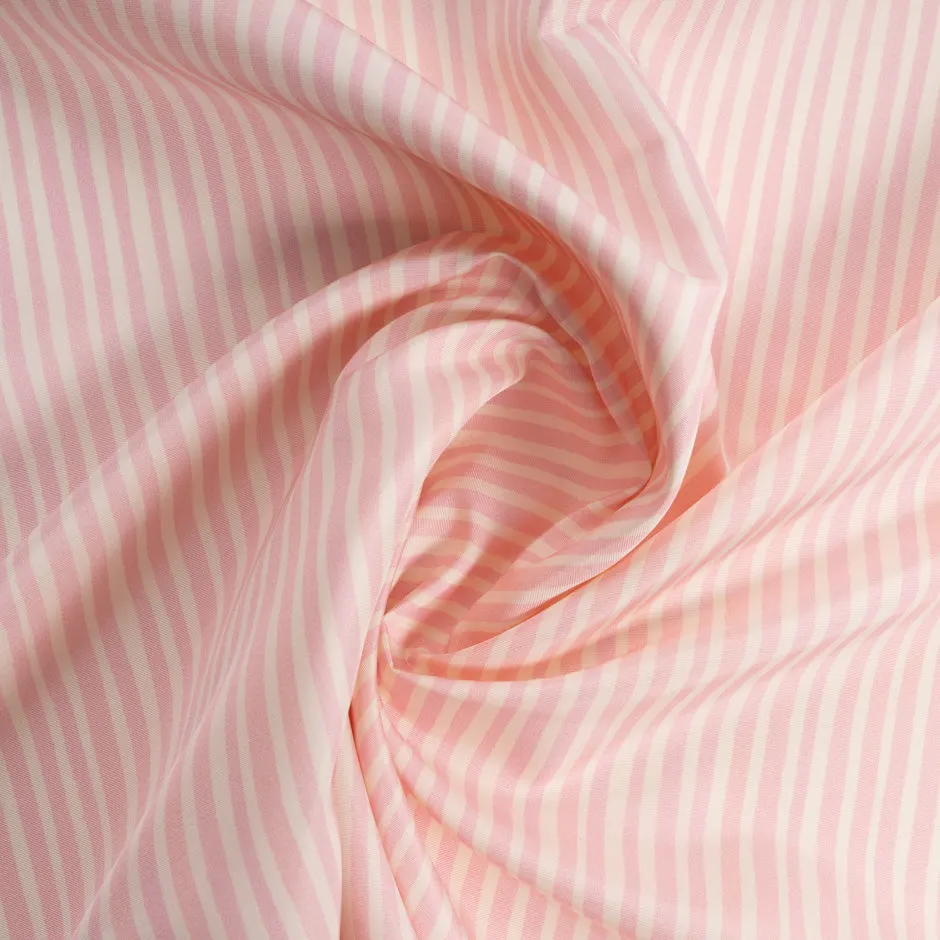 Baby Pink 'Striped' Pure Silk Cream Faille