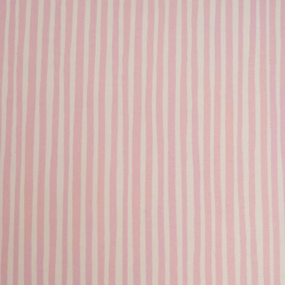 Baby Pink 'Striped' Pure Silk Cream Faille