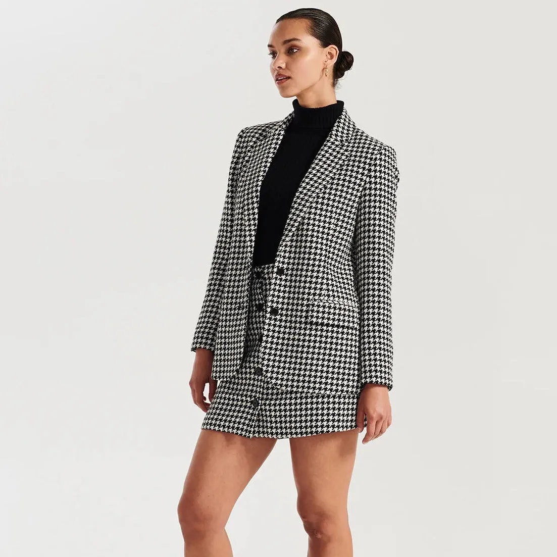 Bella Woven Blazer (Houndstooth)