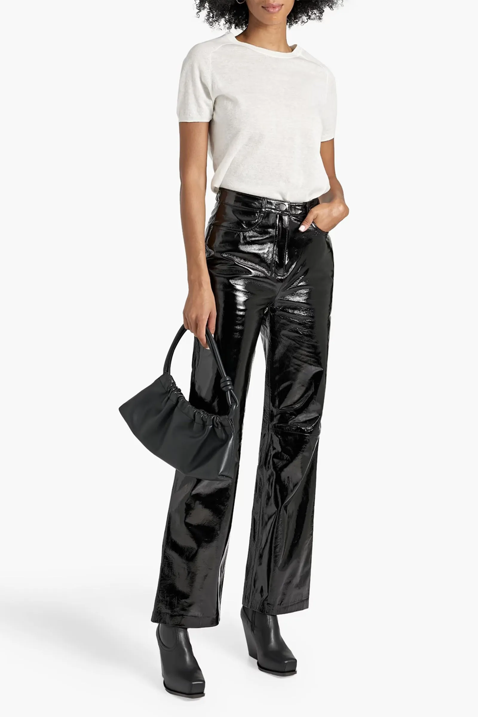 Betty Patent-leather Wide-leg Pants