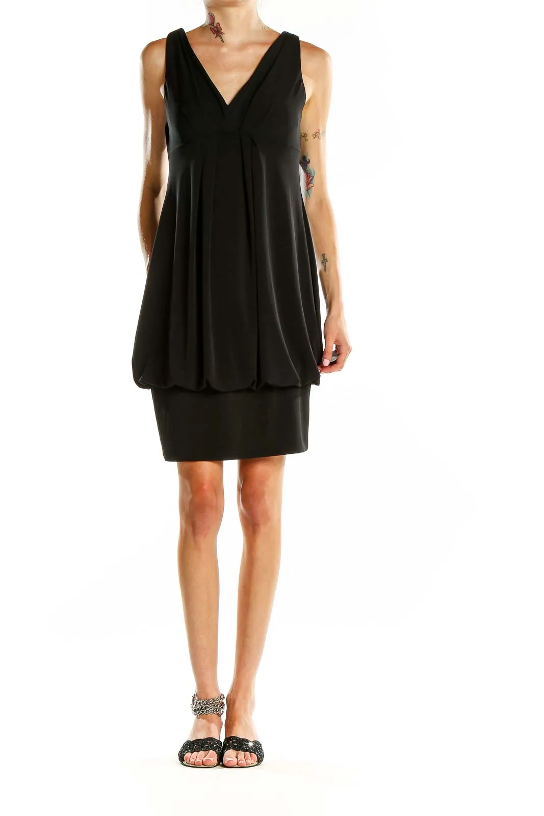 Black Bubble Hem Cocktail Dress