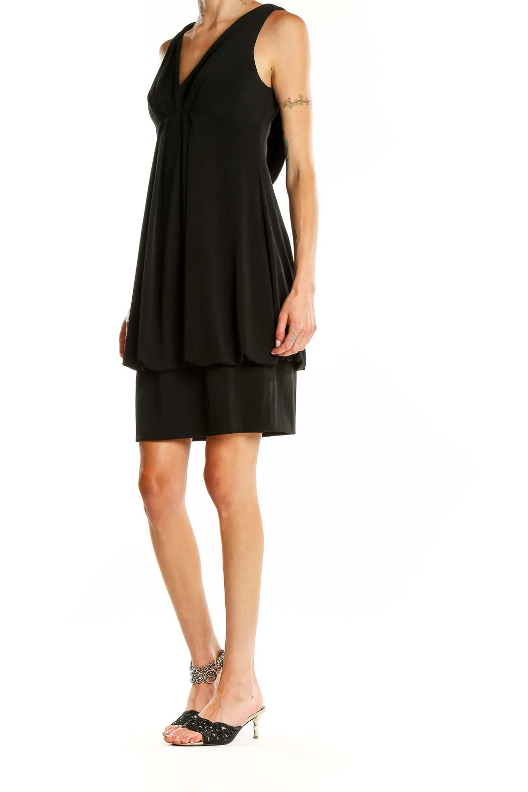 Black Bubble Hem Cocktail Dress