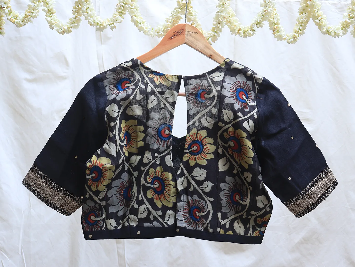 Black, Karnataka silk, Kalamkari blouse