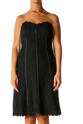 Black Lace Cocktail A-Line Dress