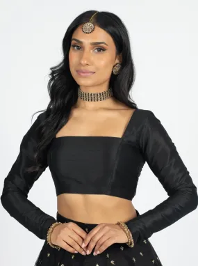 Black Long Sleeve Diya Blouse