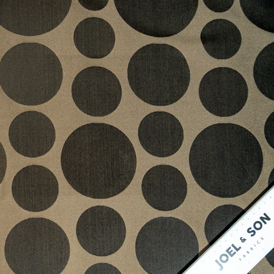 Black Spotted Brown Pure Silk Mikado