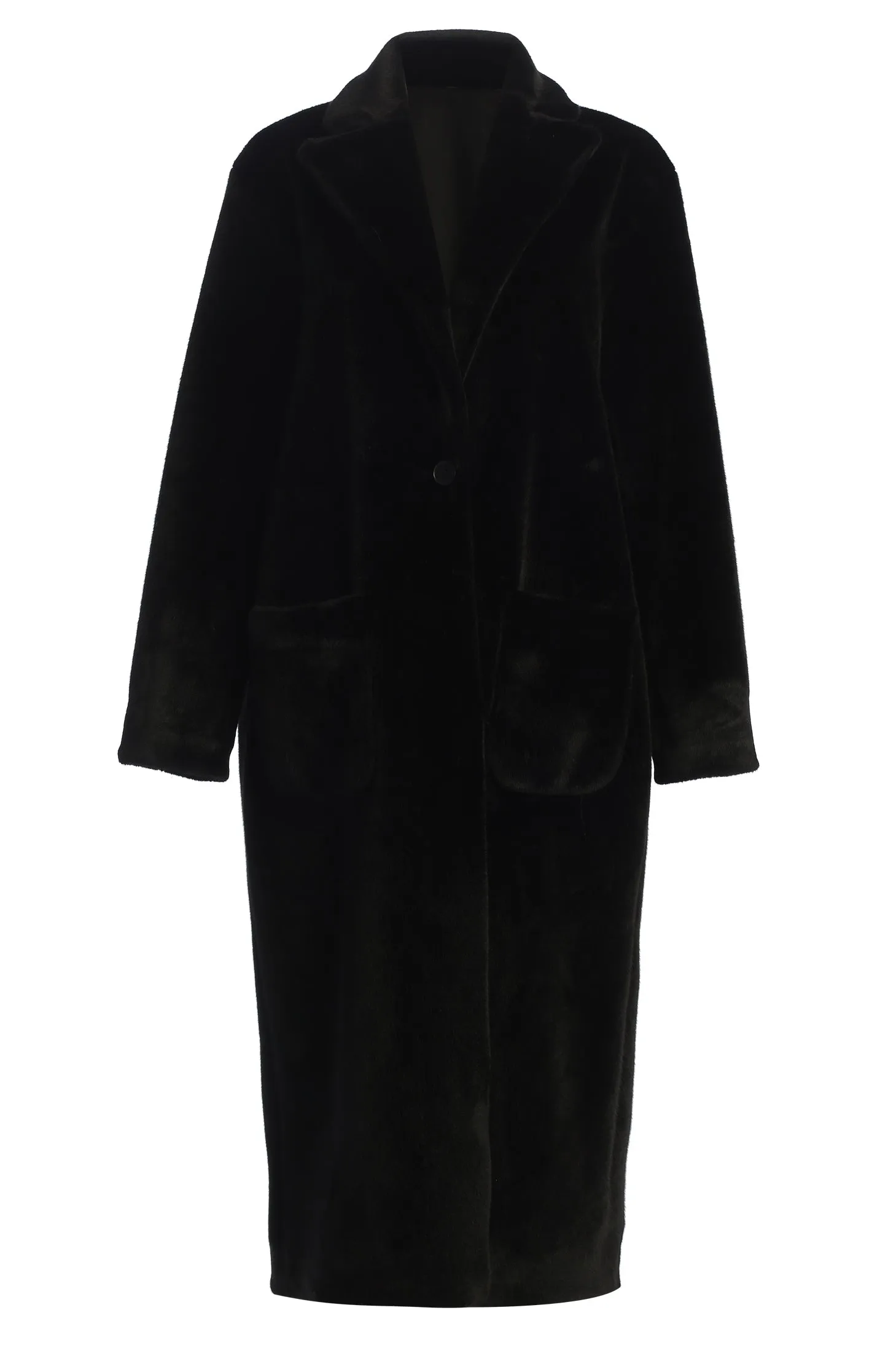 Black Thelma Reversible Suede Coat