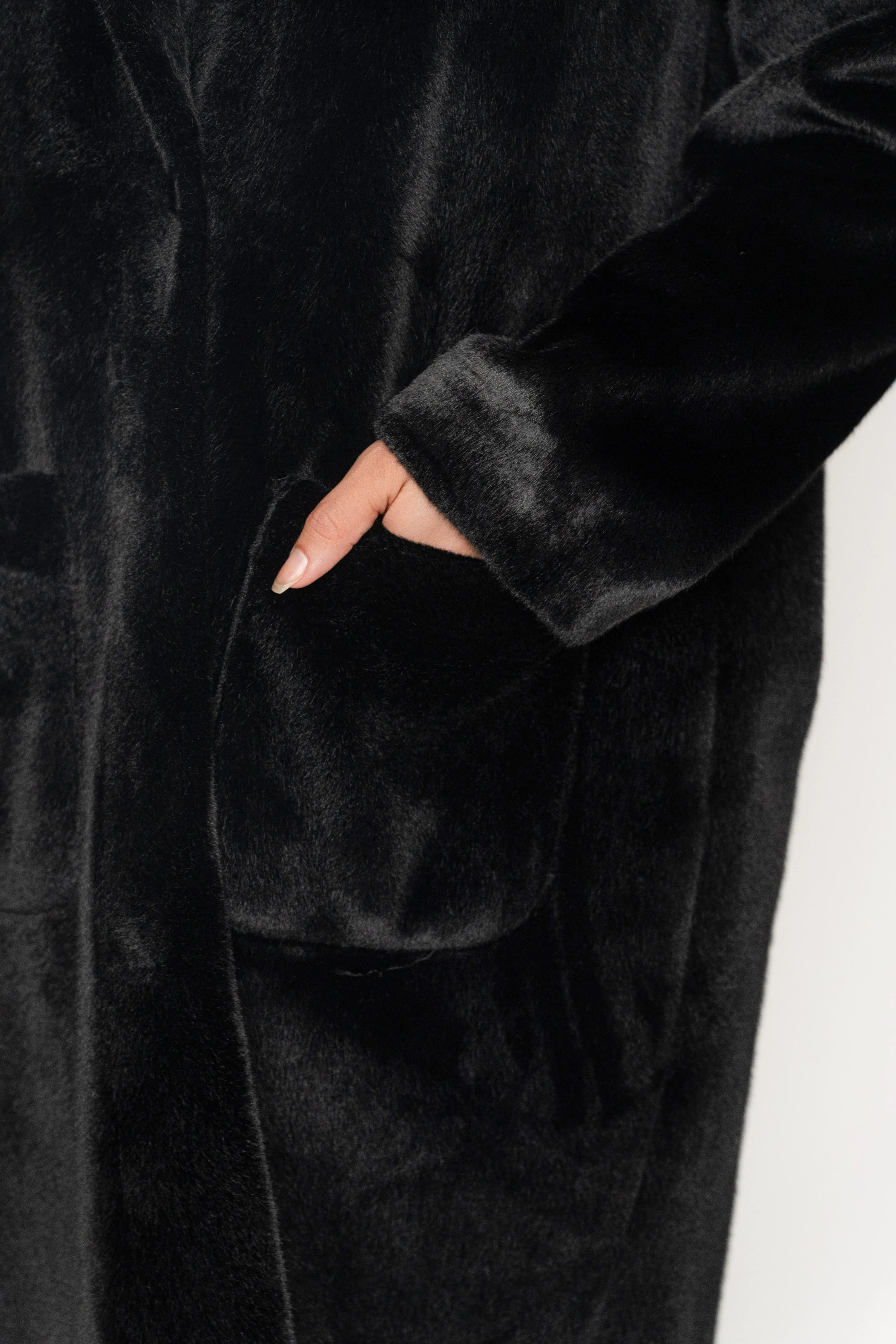 Black Thelma Reversible Suede Coat