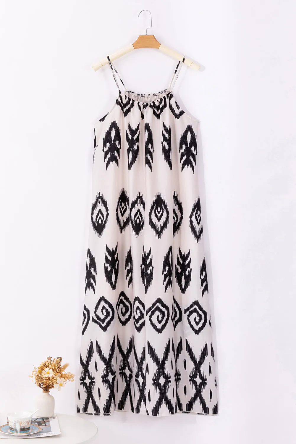 Black Western Aztec Printed Fashion Vacation Sundress