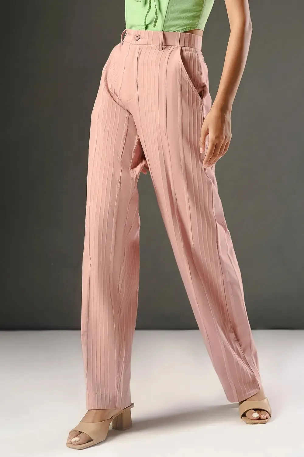 Blush Petal Women's Textured Korean Pants