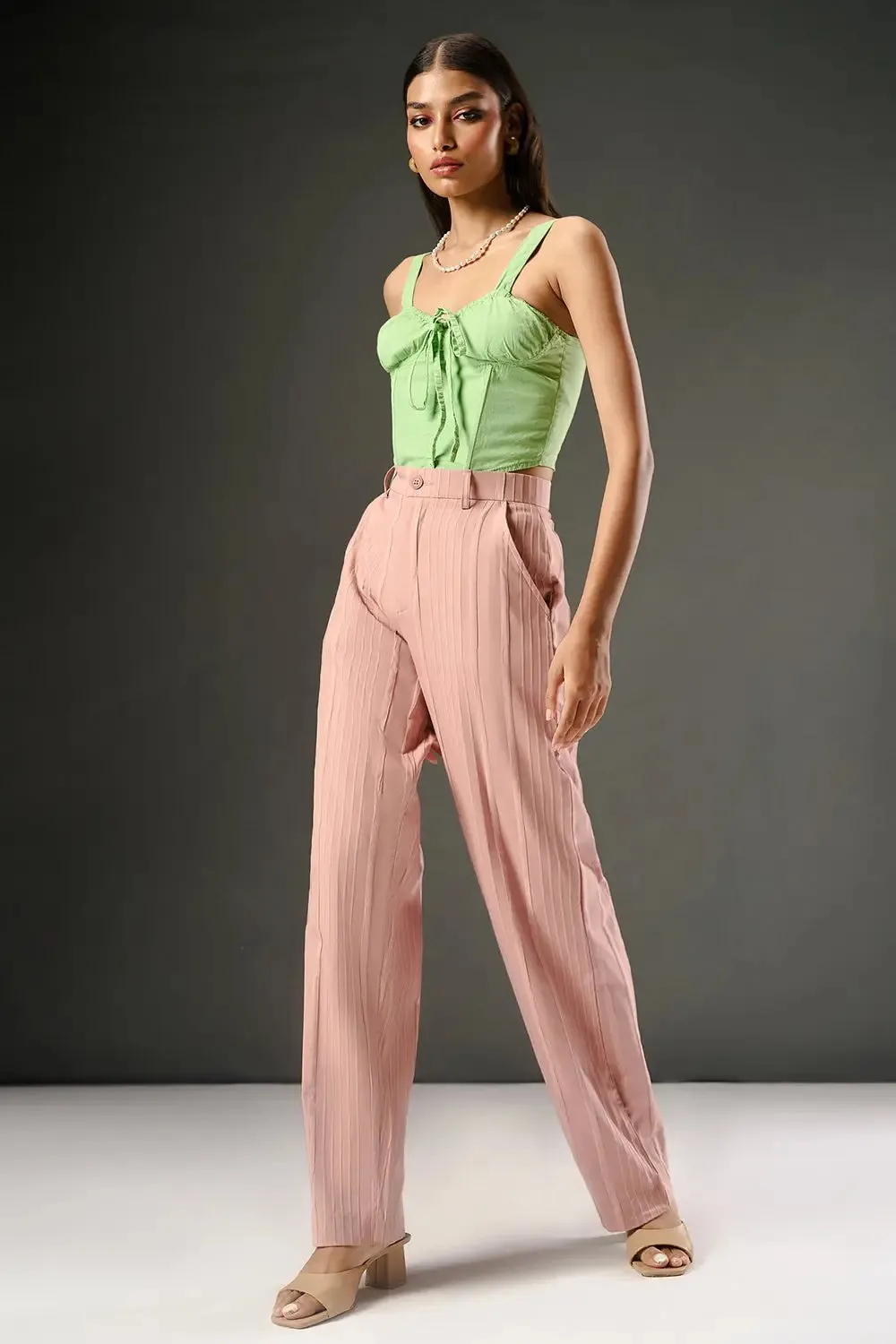 Blush Petal Women's Textured Korean Pants