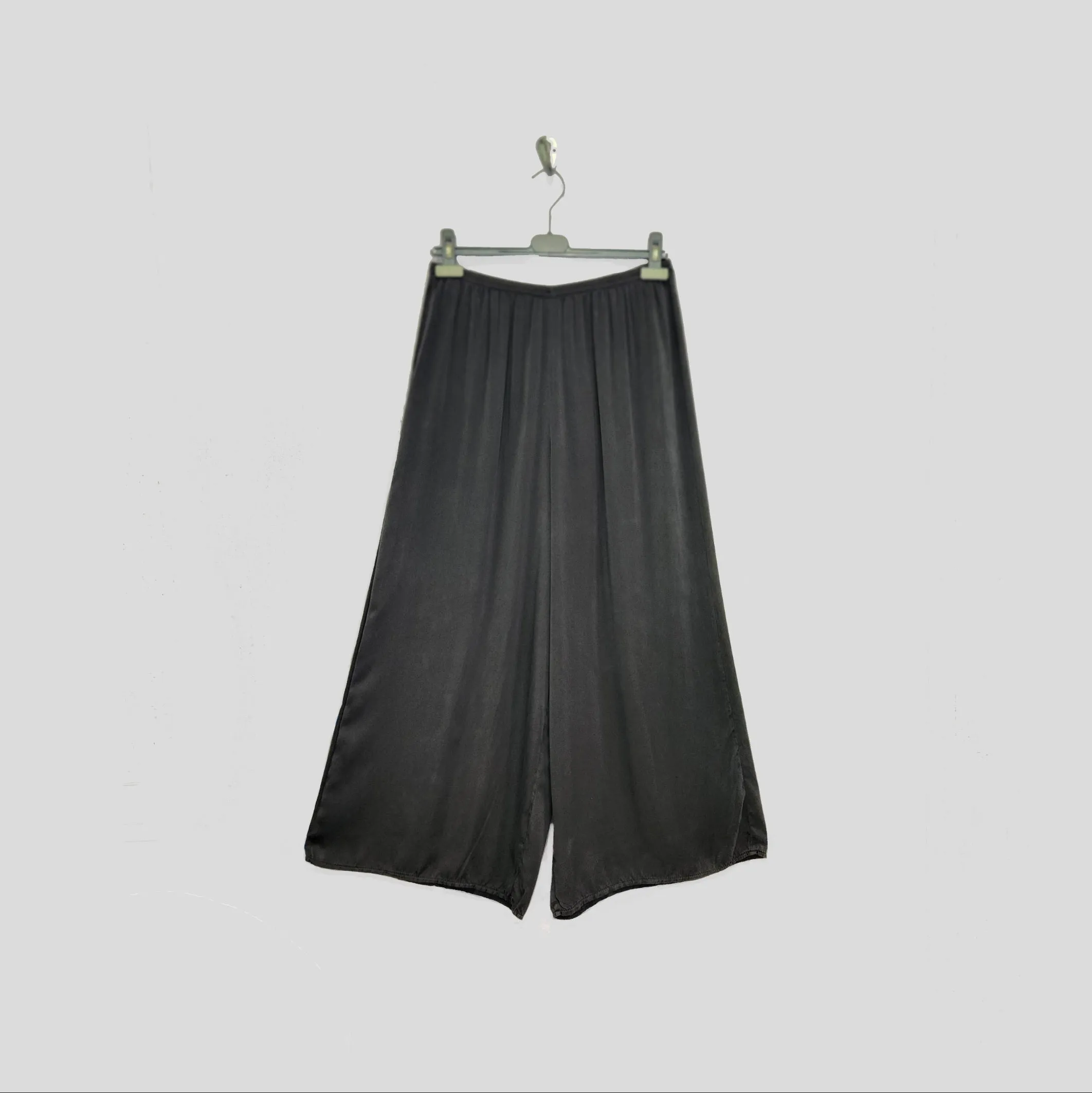 Boat Pants in Black Charmeuse Silk