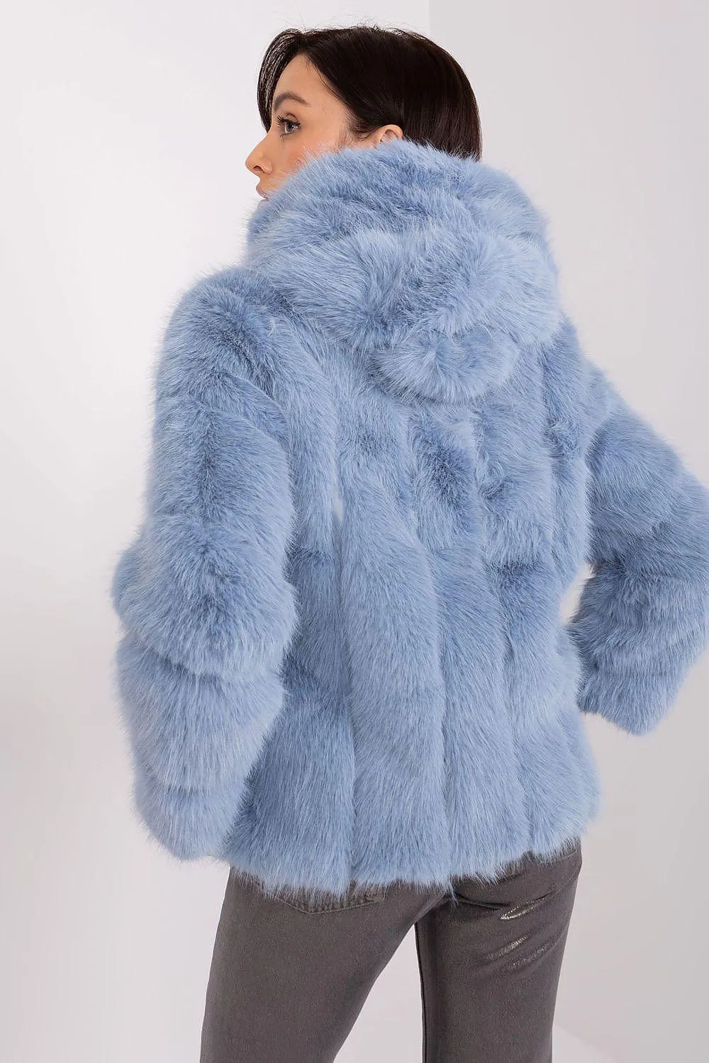 Chic Hooded Faux Fur Jacket