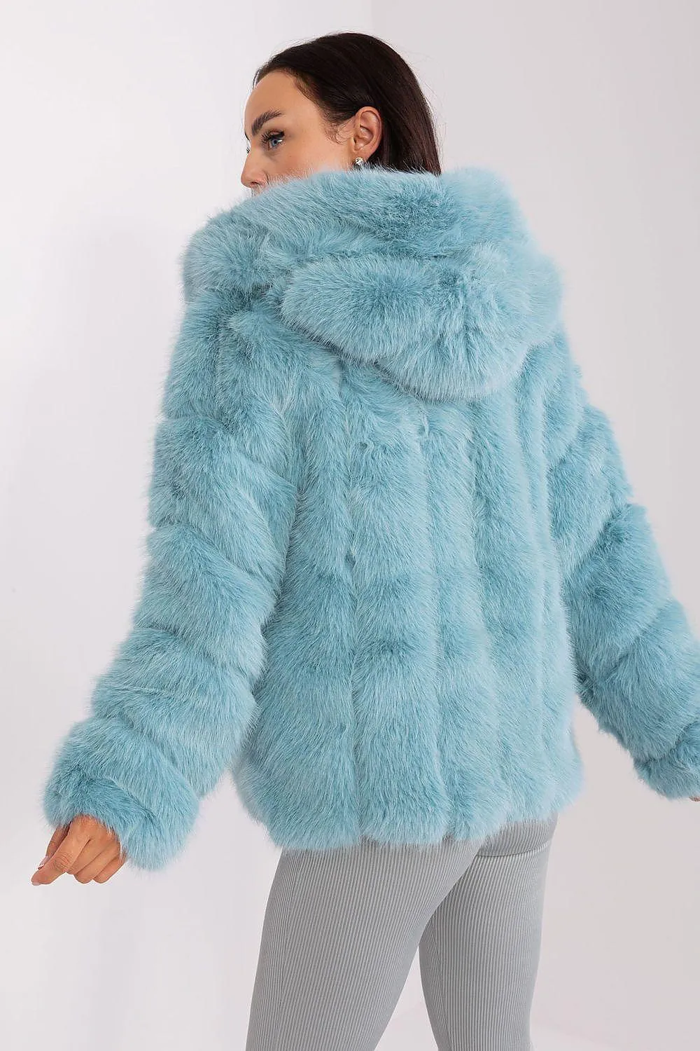 Chic Hooded Faux Fur Jacket