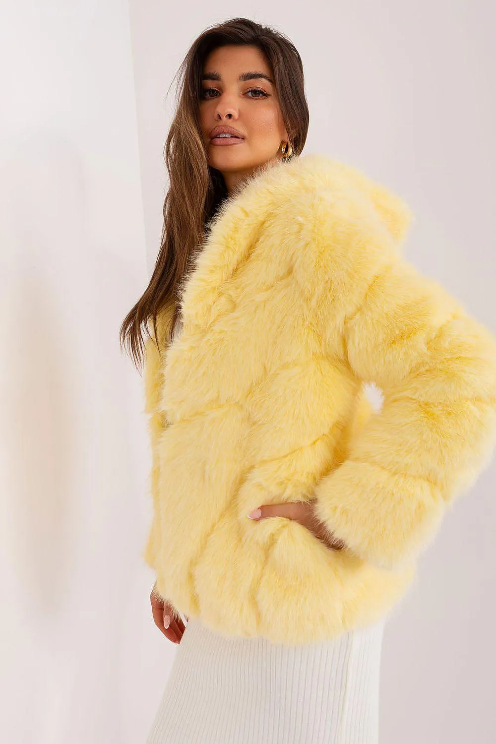 Chic Hooded Faux Fur Jacket