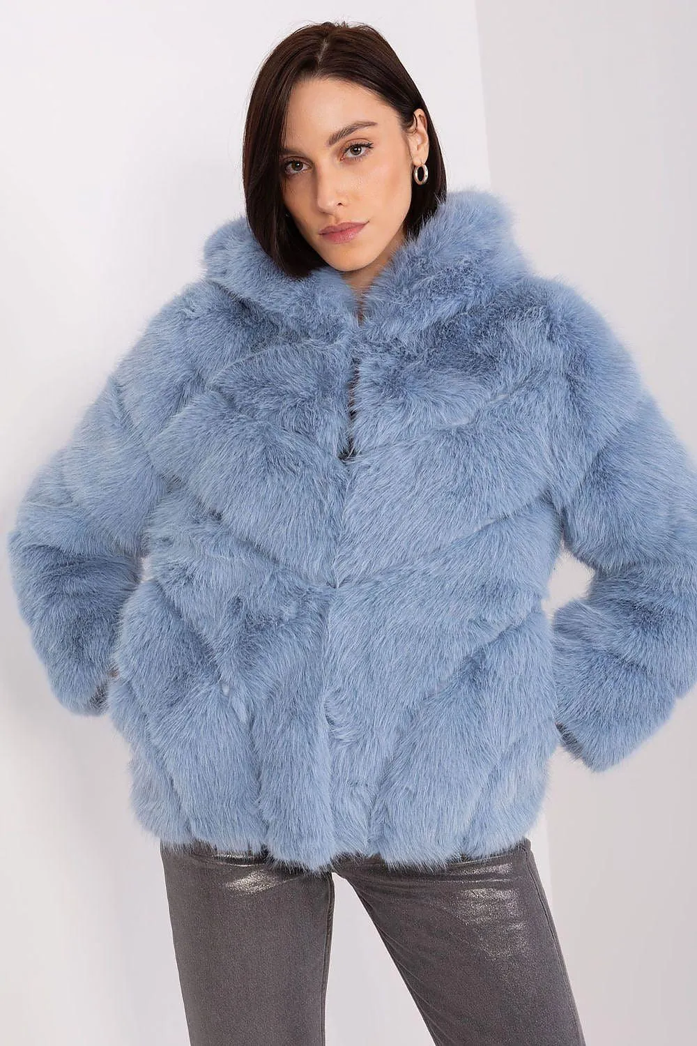 Chic Hooded Faux Fur Jacket