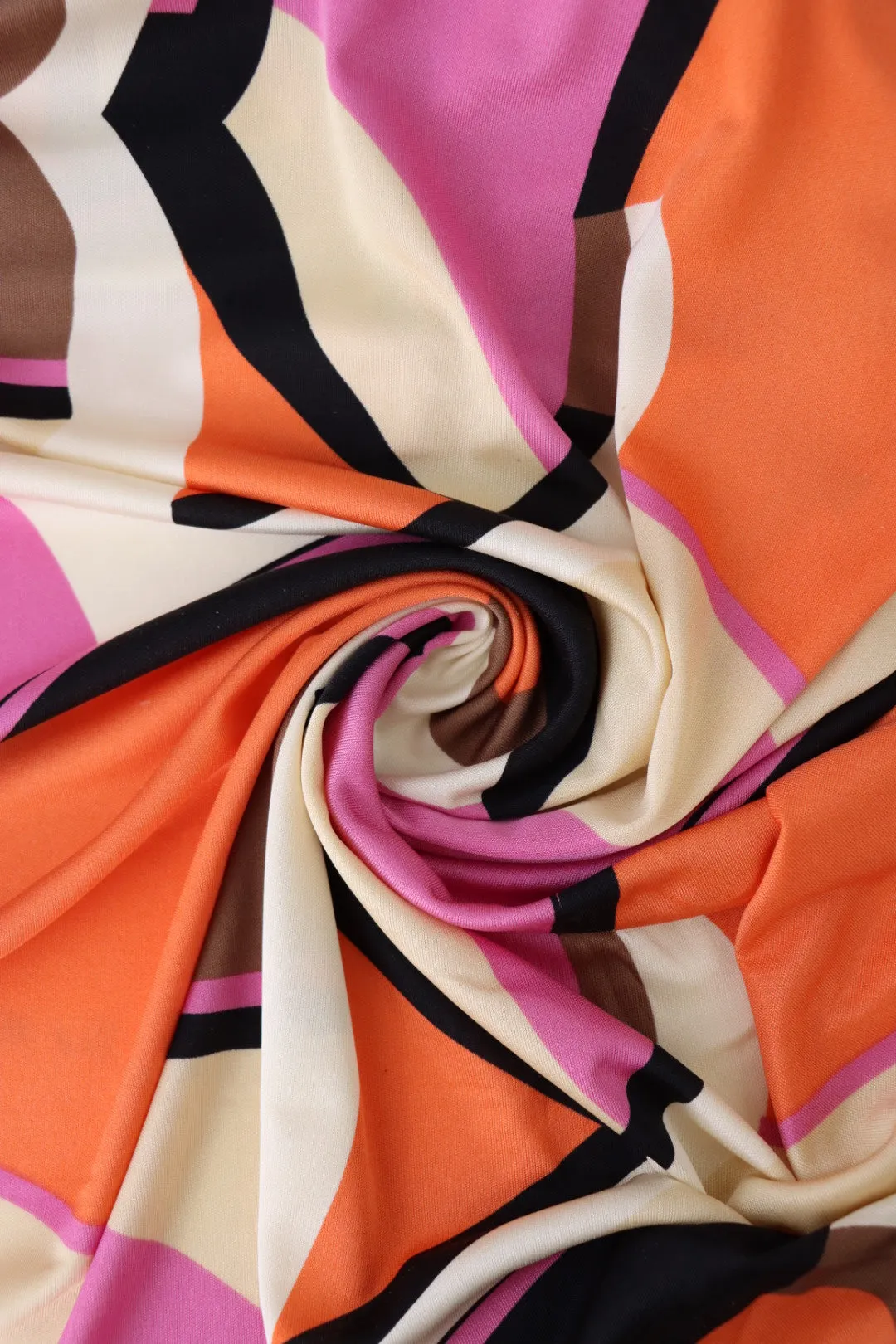 Clementine & Pink Abstract Shapes 100% Silk Jersey