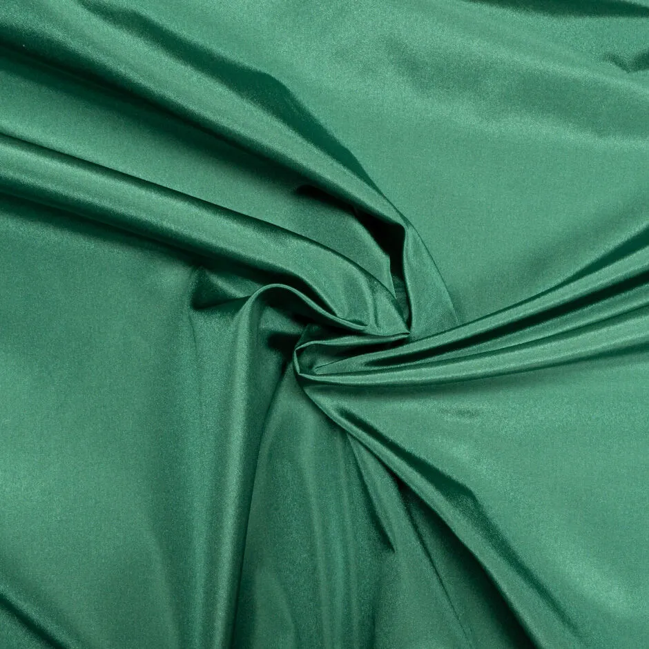 Dark Jade Green Plain Silk Taffeta