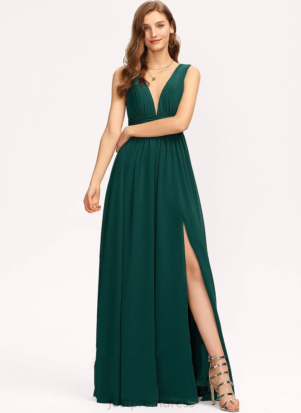 Dresses V-Neck Formal Dresses A-line Mackenzie Chiffon