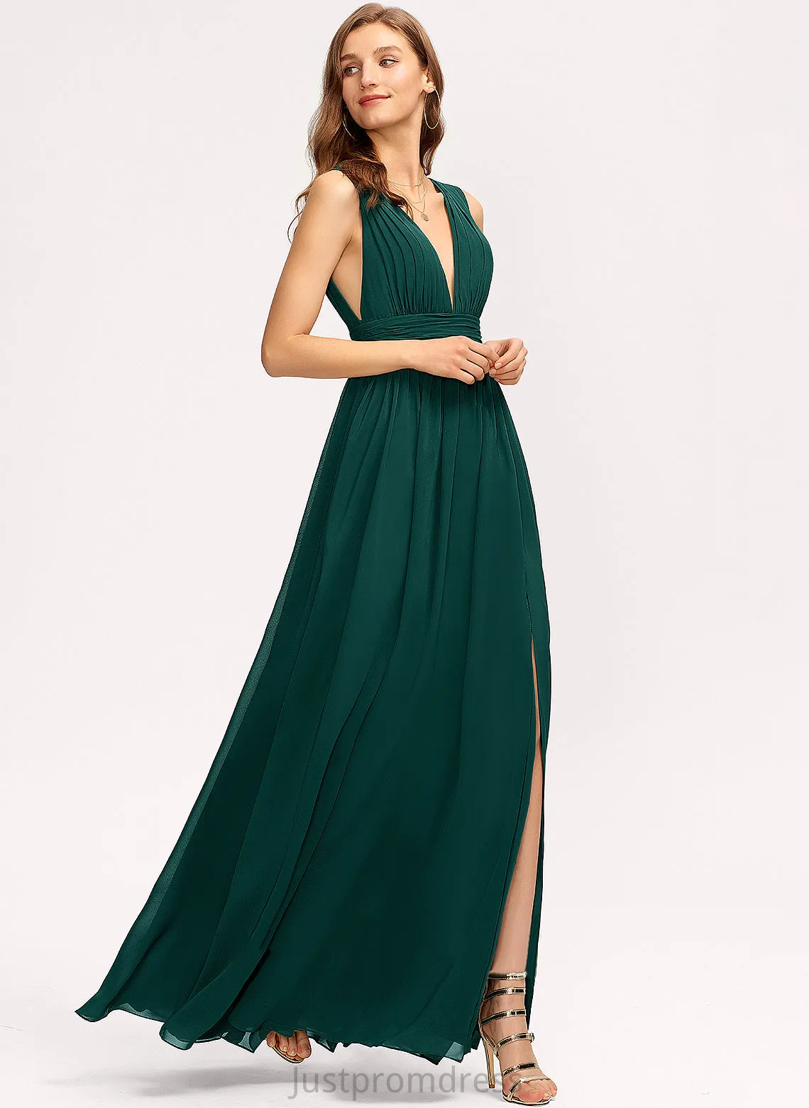 Dresses V-Neck Formal Dresses A-line Mackenzie Chiffon