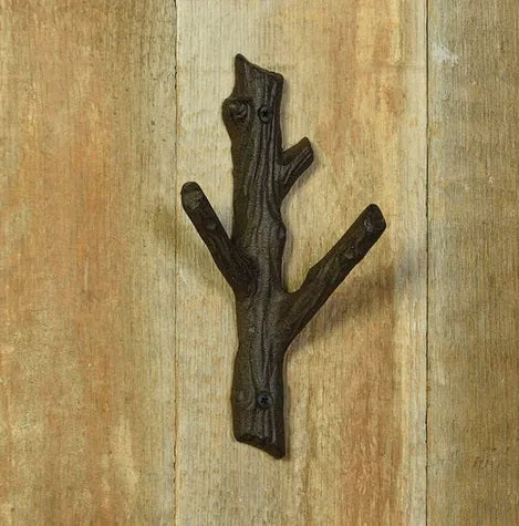 Faux Bois Branch Cast Iron Wall Hook