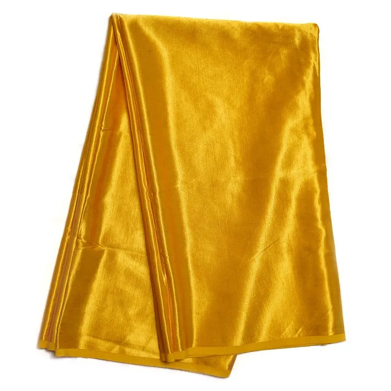 Golden Yellow Plain Viscose Gaji Silk Fabric (Wholesale)