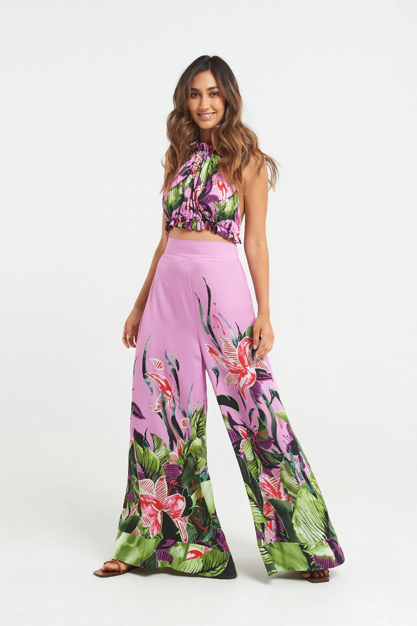 Hawaiian Lily Palazzo Pants