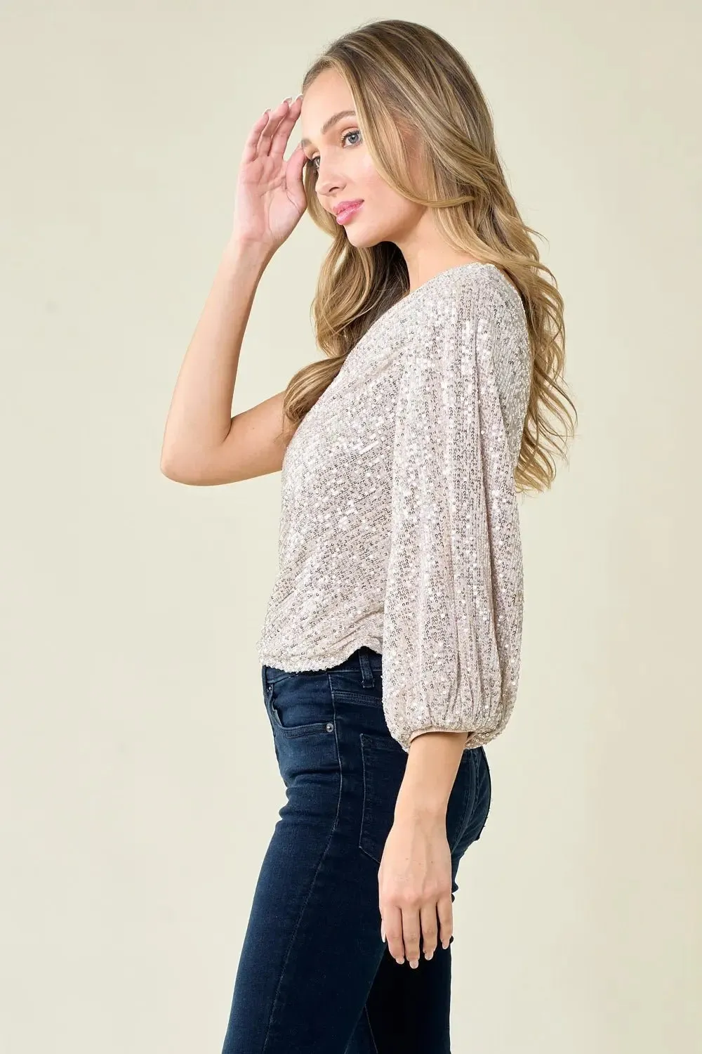 I Know You Want Me One Shoulder Sequin Top