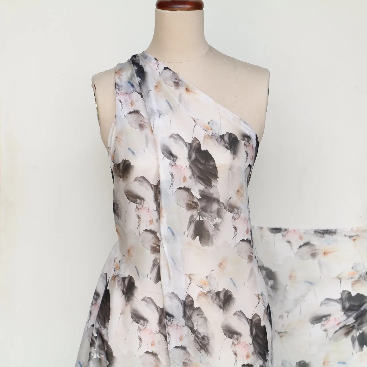 Inked Floral Silk Chiffon