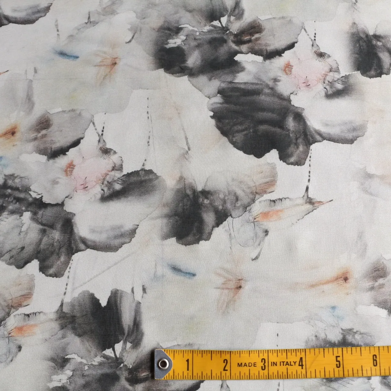 Inked Floral Silk Chiffon