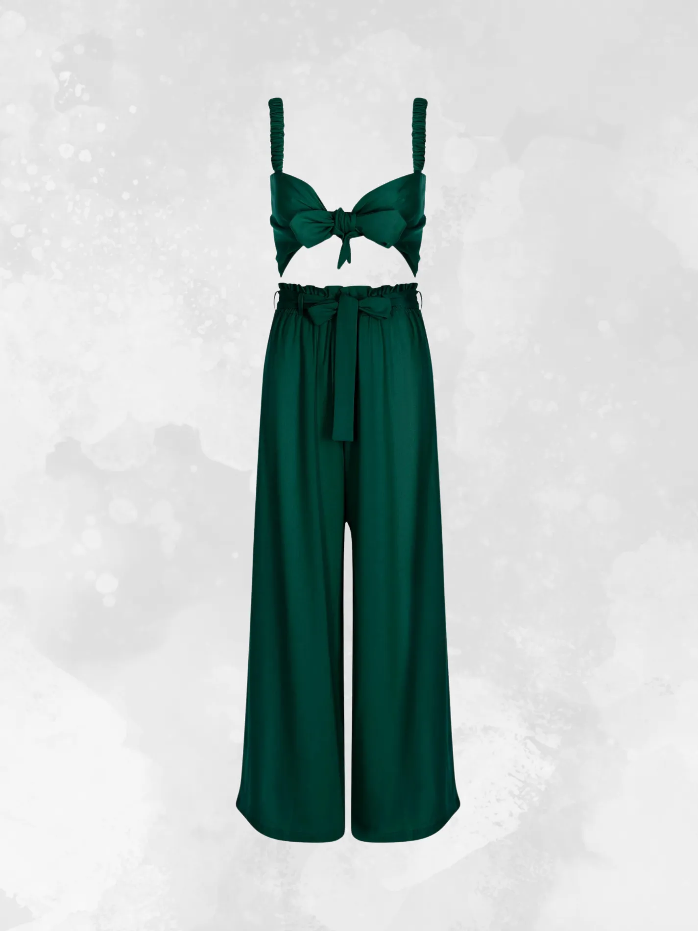 Linen Palazzo Pants - Emerald