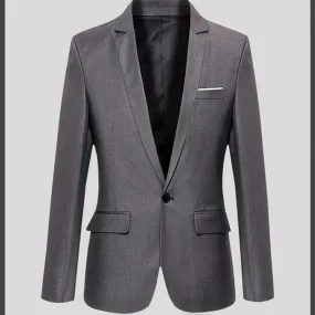 Men's Luxurious Slim Fit One-Button Suit Jacket | Ideal for All Seasons