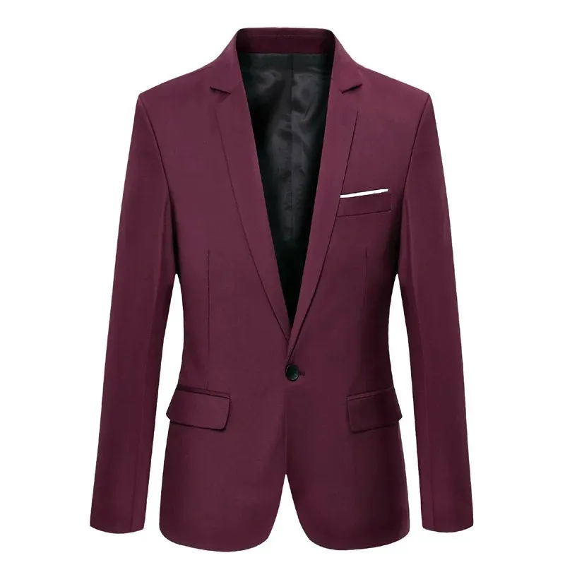 Men's Luxurious Slim Fit One-Button Suit Jacket | Ideal for All Seasons