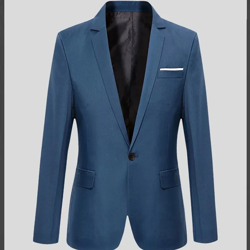 Men's Luxurious Slim Fit One-Button Suit Jacket | Ideal for All Seasons