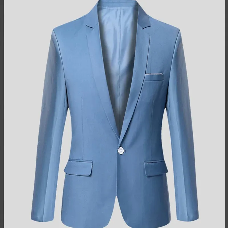 Men's Luxurious Slim Fit One-Button Suit Jacket | Ideal for All Seasons