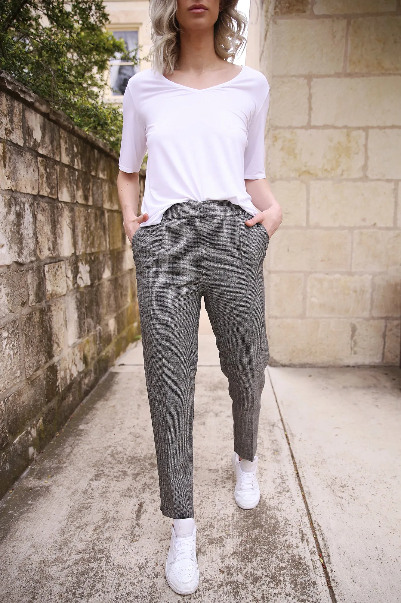 Metalic Plaid Trouser