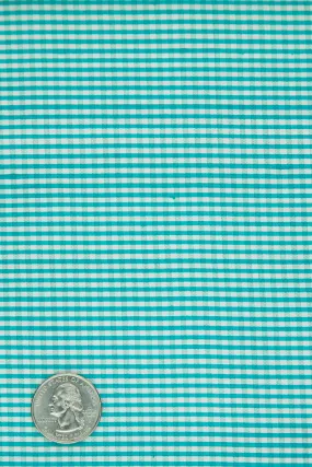 Peacock Blue Gingham Shantung 605 Fabric