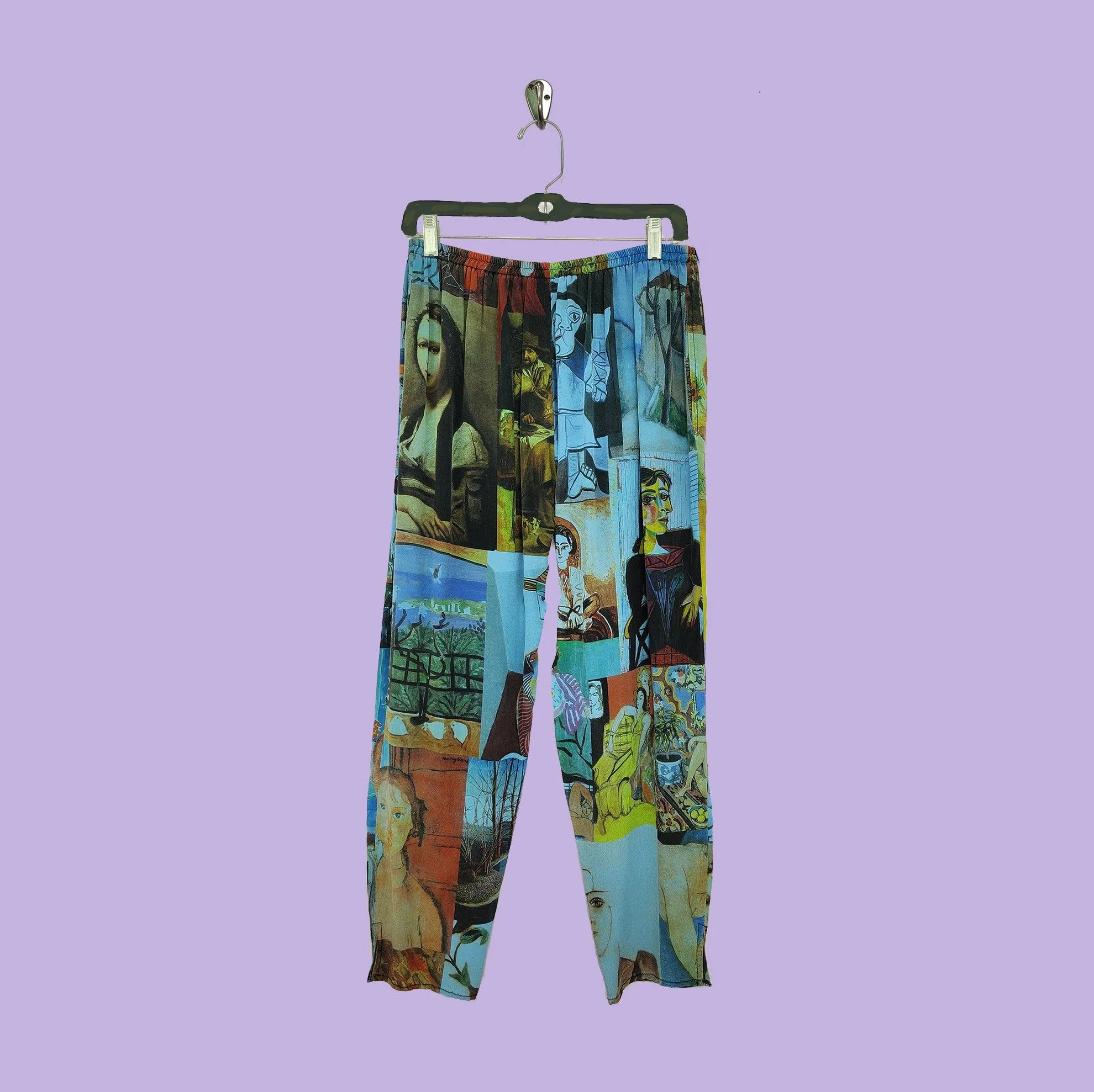 Pencil Pants in Intuition Blue Printed Silk