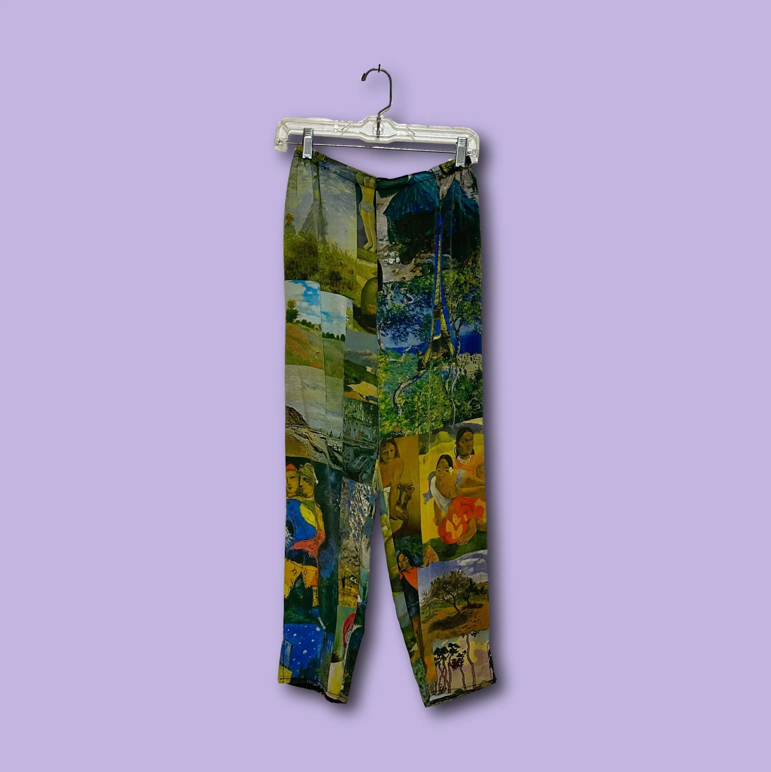 Pencil Pants in Last Impression Silver Printed Silk