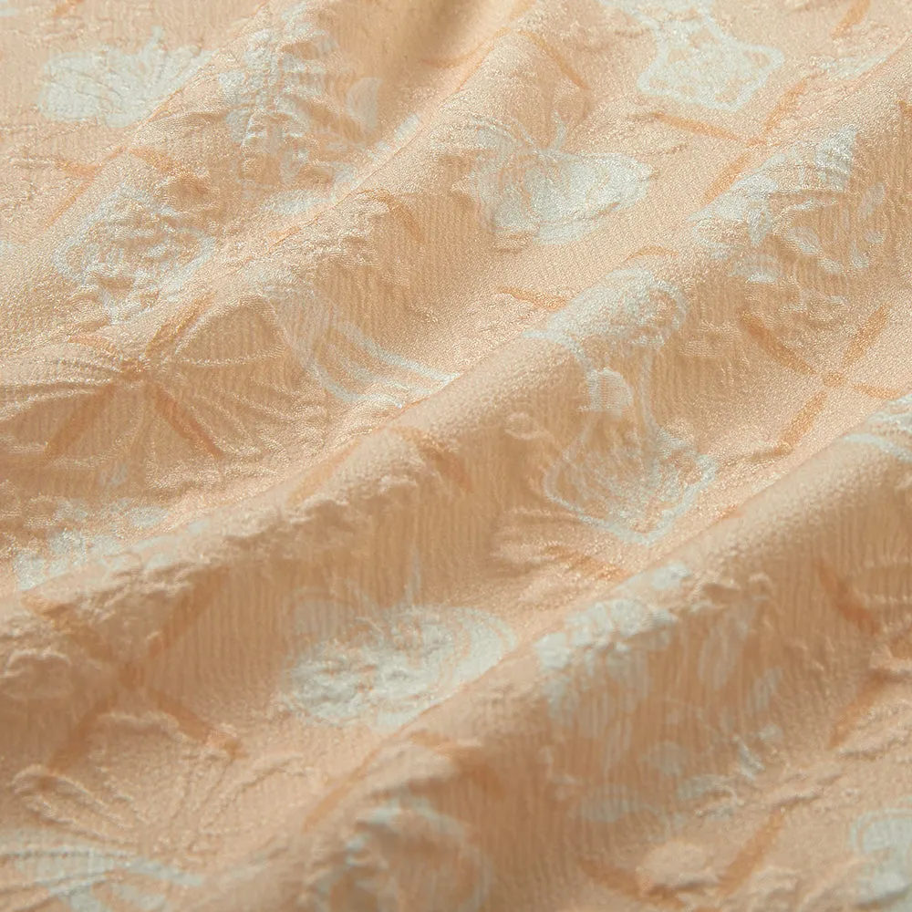 Polyester Embossed Flower Pattern Printed Fabric