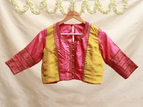 Rouge Pink and sunflower yellow blouse