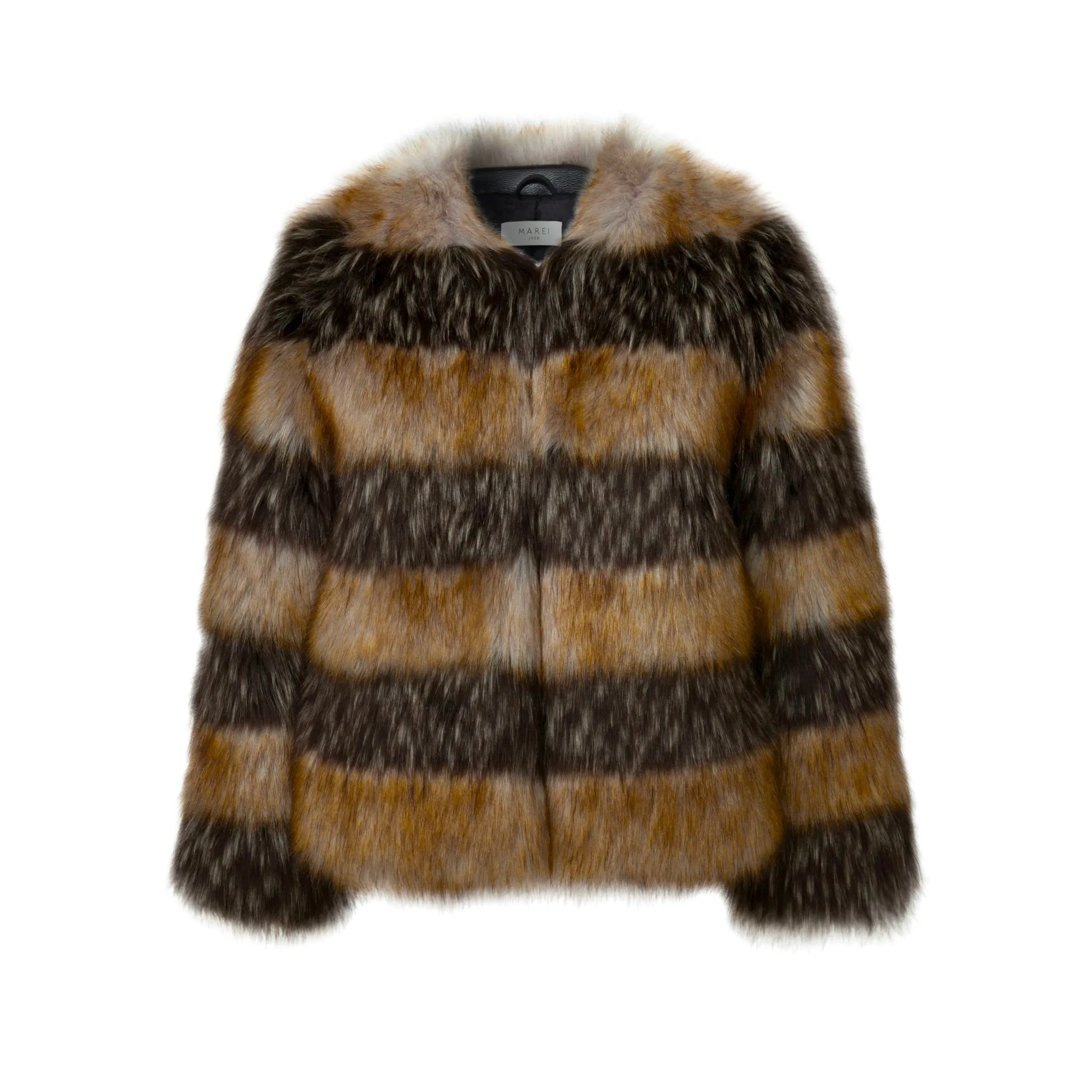 Royal Lily Faux Fur Stripes Jacket