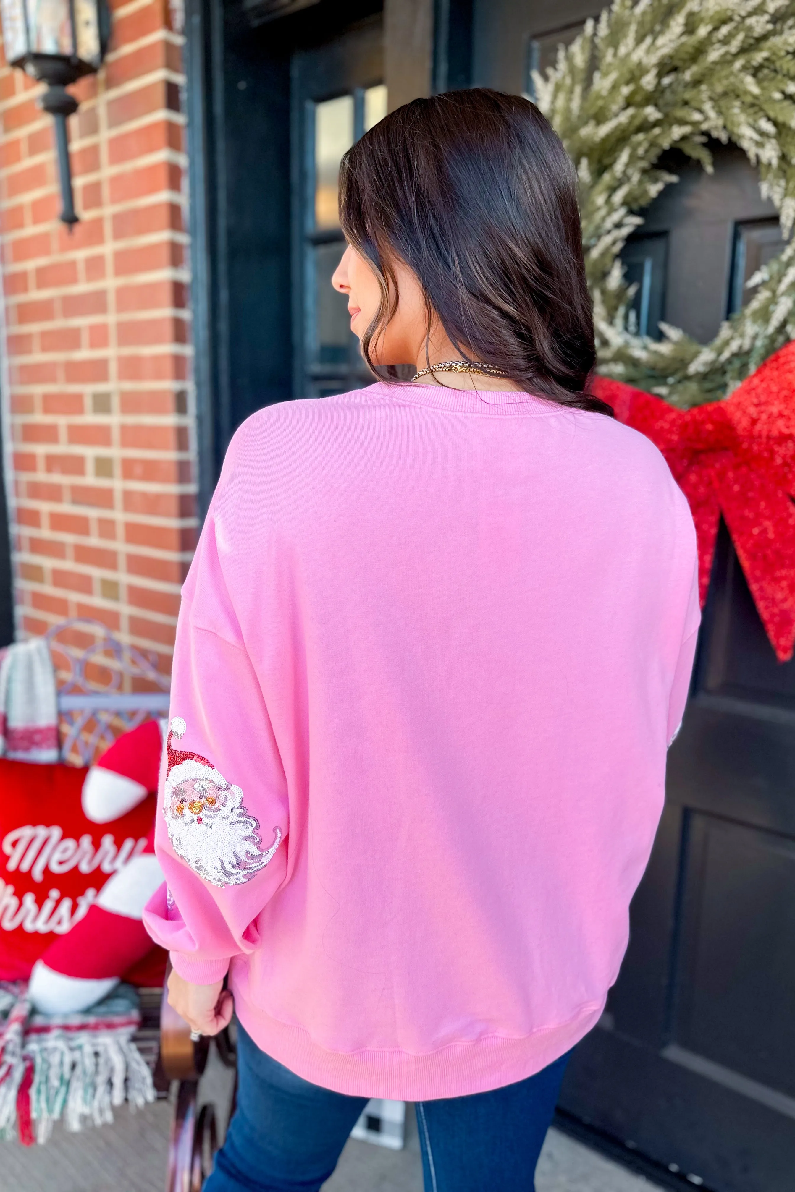 Santa Claus Sequin French Terry Long Sleeve Pull Over *FINAL SALE*