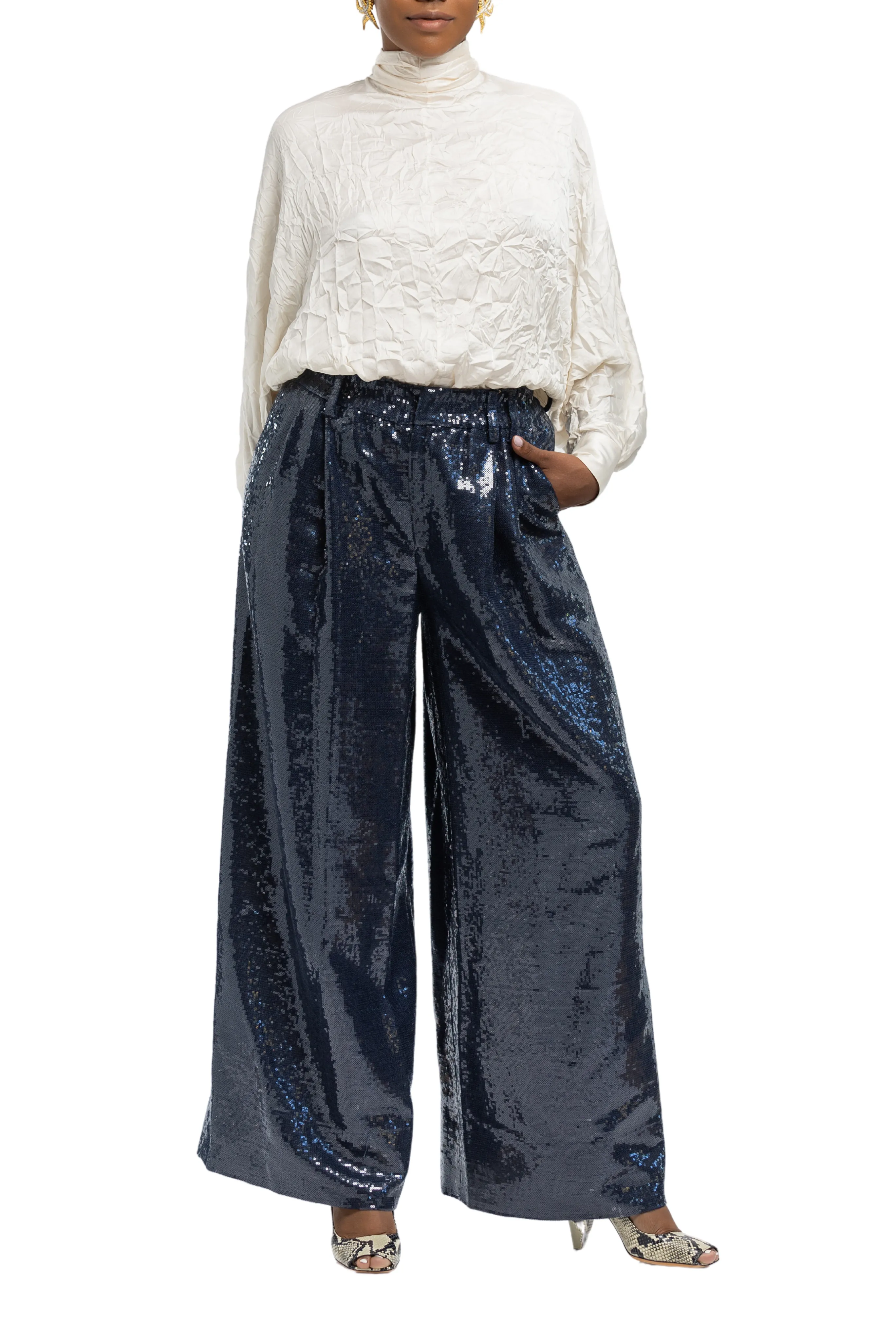 Sequin Jumbo Wide Leg Pants