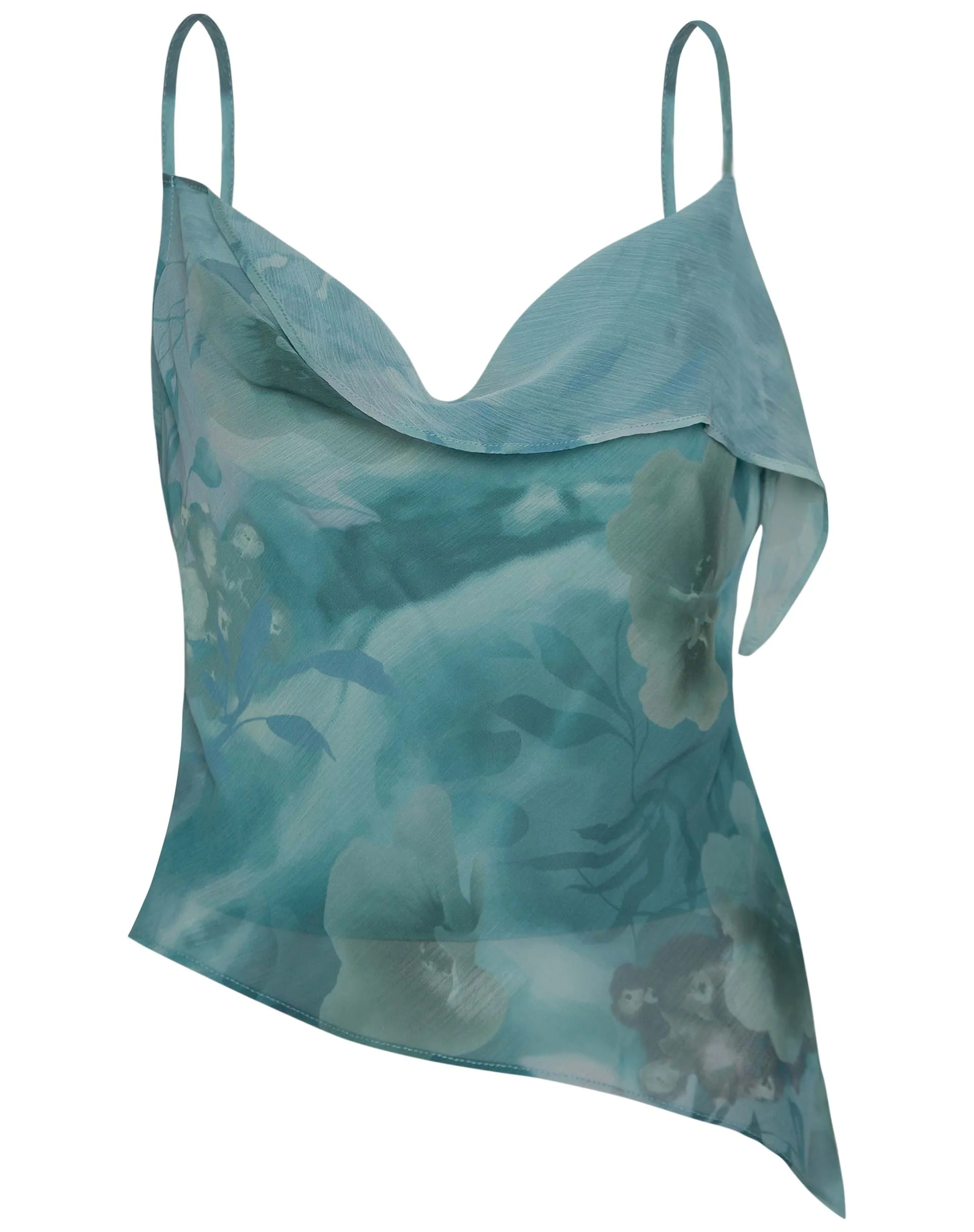 Shahira Top in Watercolour Floral Blue